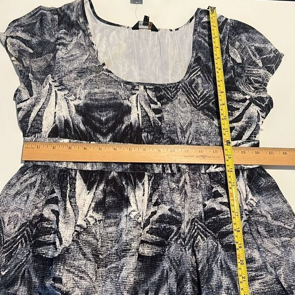 Chaudry Blue White Cotton Round Neck Cap Sleeves Dress Size M NWT - Picture 14 of 14